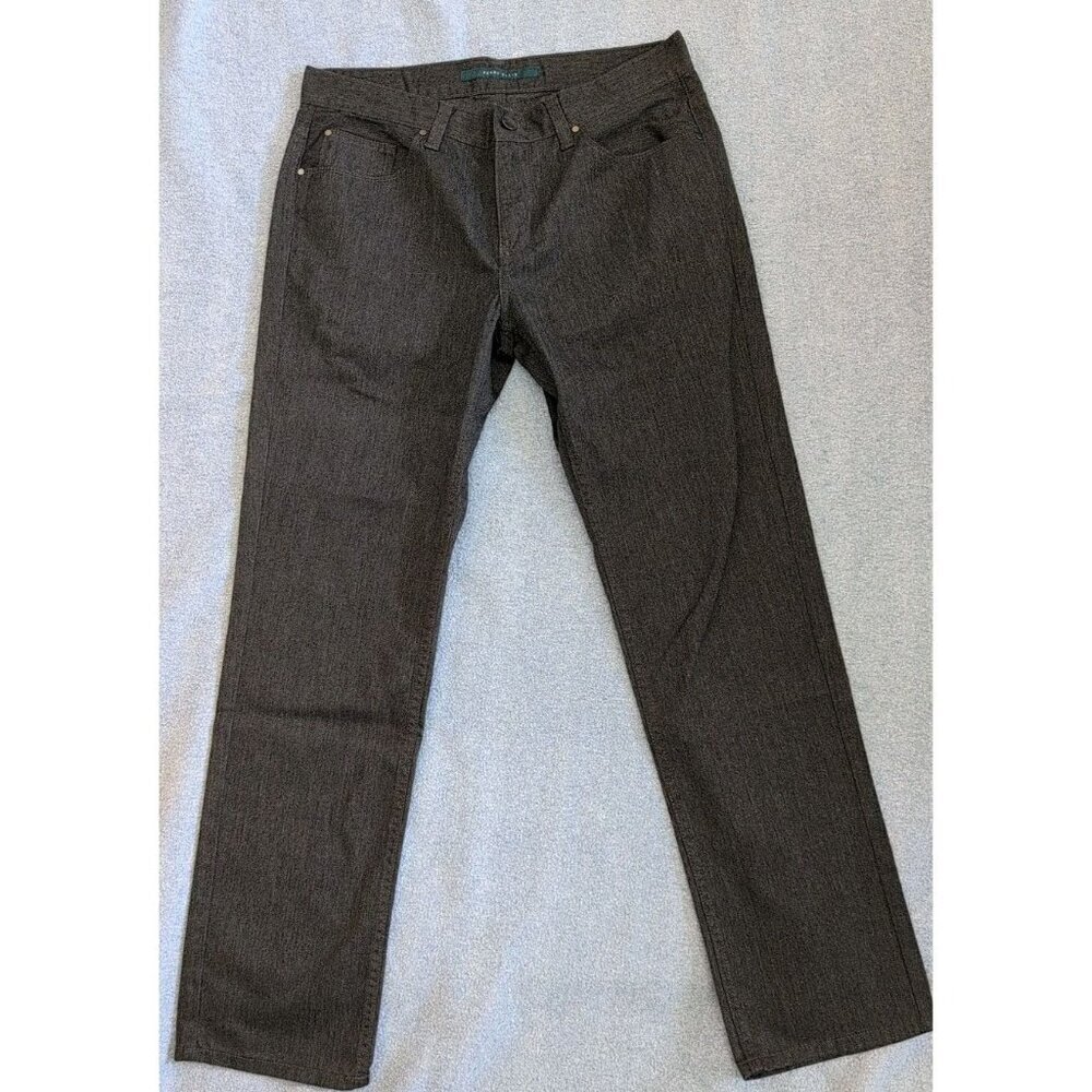 Perry Ellis Denim Mens Pants Size 33x32 Black Cotton 10" Rise Straight Leg EUC
